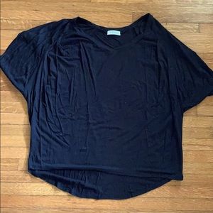 Luxe loose almost crop dolman short sleeve shirt